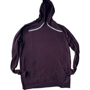 Men’s Burgundy Lightweight Pullover Hoodie M Kangaroo Pocket
